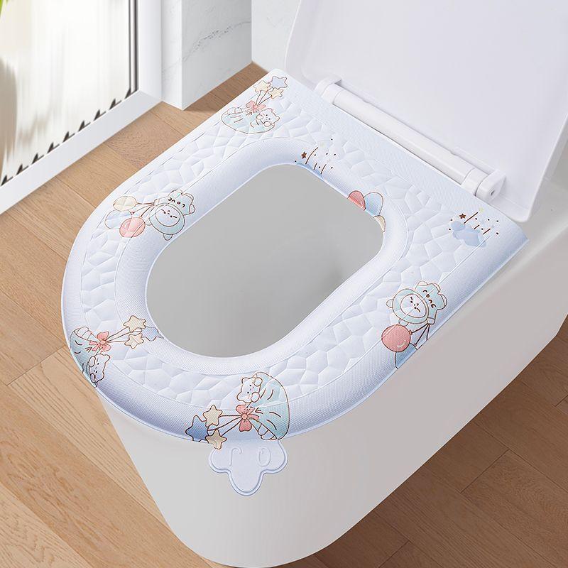 Водонепроницаемый коврик для унитаза с ручкой из мультяшного ЭВА, универсальная подушка для унитаза, моющаяся, устойчивая к пятнам