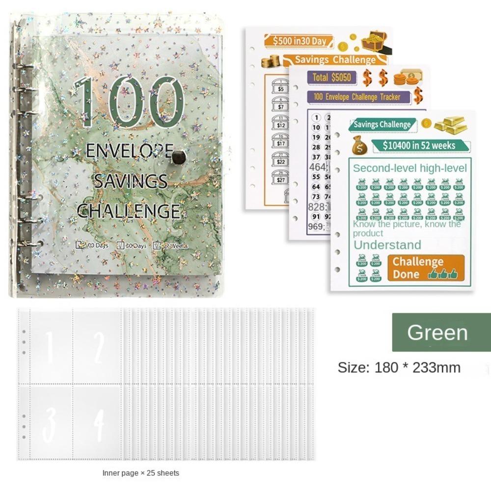 Shining 100 Envelopes Money Saving Challenge Large Capacity Savings Challenges Book  Children