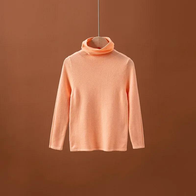 Трикотаж для детей, майка с полувысоким воротом, осень-зима 2024, майка для мальчиков и девочек, внутри, длинный рукав, детские топы, одежда