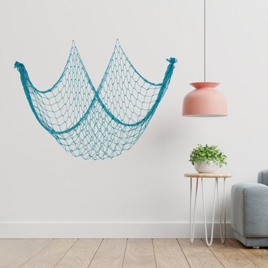 2Pcs Decorative Fishing Nets Hanging Ornaments Extra-Large DIY Ocean-inspired Craft Wall Art Hanging Fishnet Decor