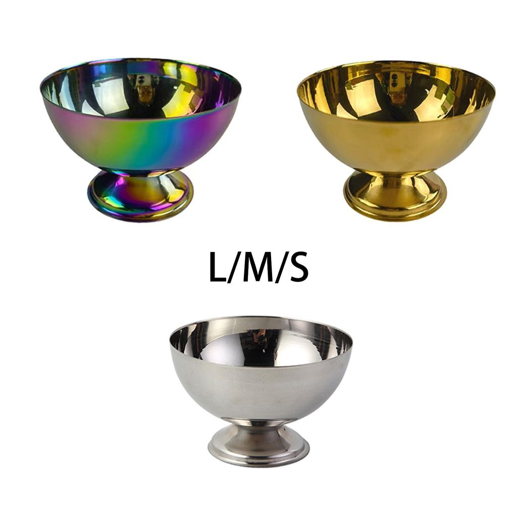 Универсальные стаканчики для мороженого, салатница, миска из нержавеющей стали, десертная тарелка для фруктов, блюда для закусок, прочные миски для вечеринок