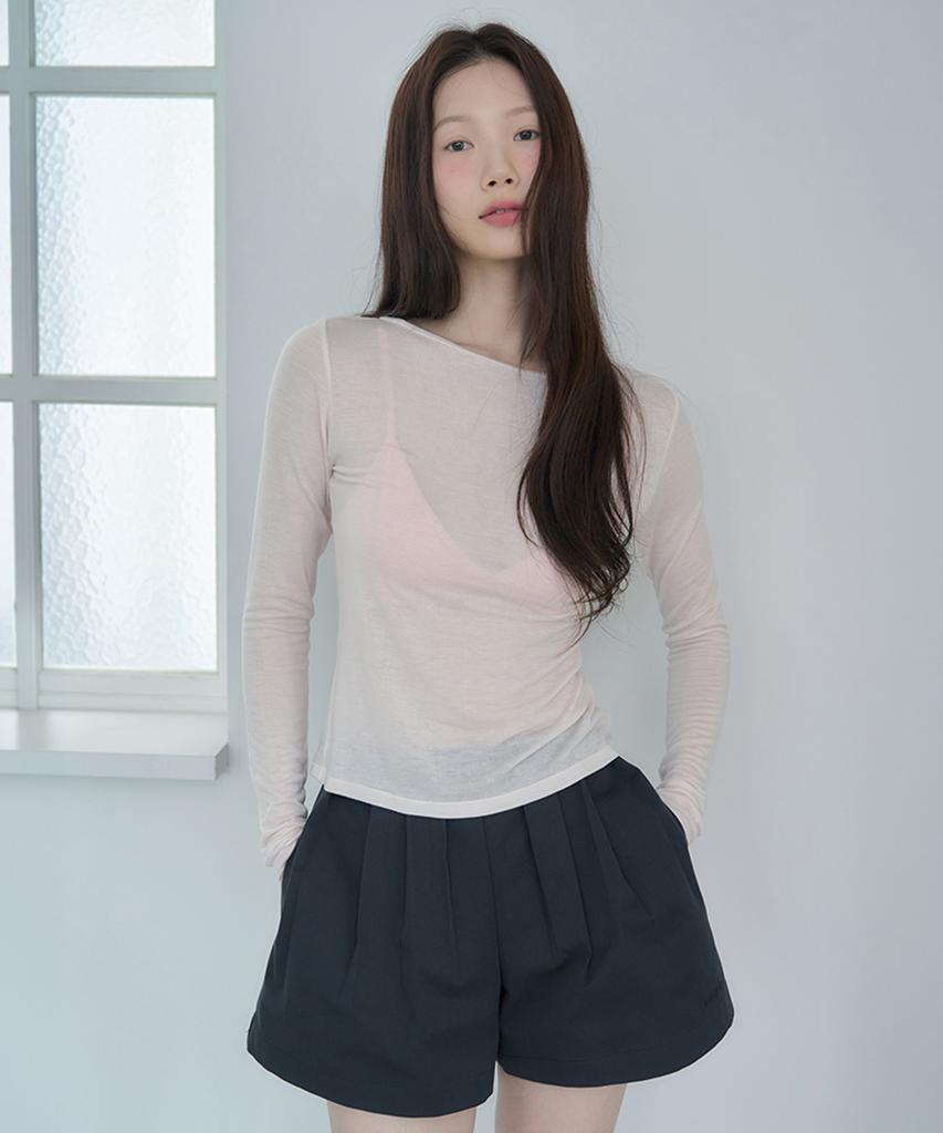 AMIDI Sheer Tencel T-Shirt_Pink