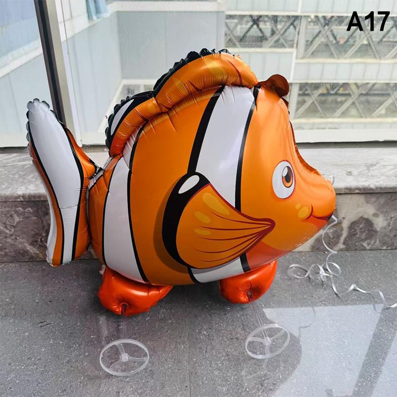 4D Мультяшный Фольгированный Шар Слон на Подставке с Колесами Ходячий Шар для Детского Дня Рождения Украшение для Праздника Рождения Ребенка