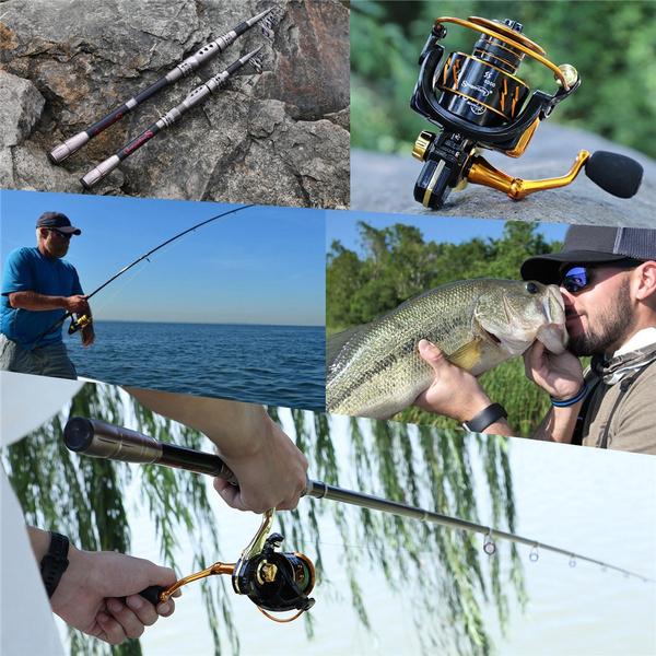 Набор удочек и катушек Sougayilang, портативная телескопическая удочка длиной 1,8-3,0 м с комплектом рыболовных катушек 12 + 1BB для пресноводной рыбалки