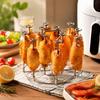 15/30pcs Stainless Steel BBQ Skewer Holder Portable Vertical Grill Rack Grilling Tool  Meat BBQ