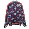 Gucci 16AW Итальянская смесовая ткань Rayon Принт Ghost по всей поверхности Куртка-бомбер 50 Темно-синий Мужская Б/У