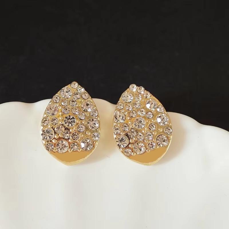 Новые серьги-гвоздики в форме капли воды из сплава со стразами для женщин, простые украшения для ушей