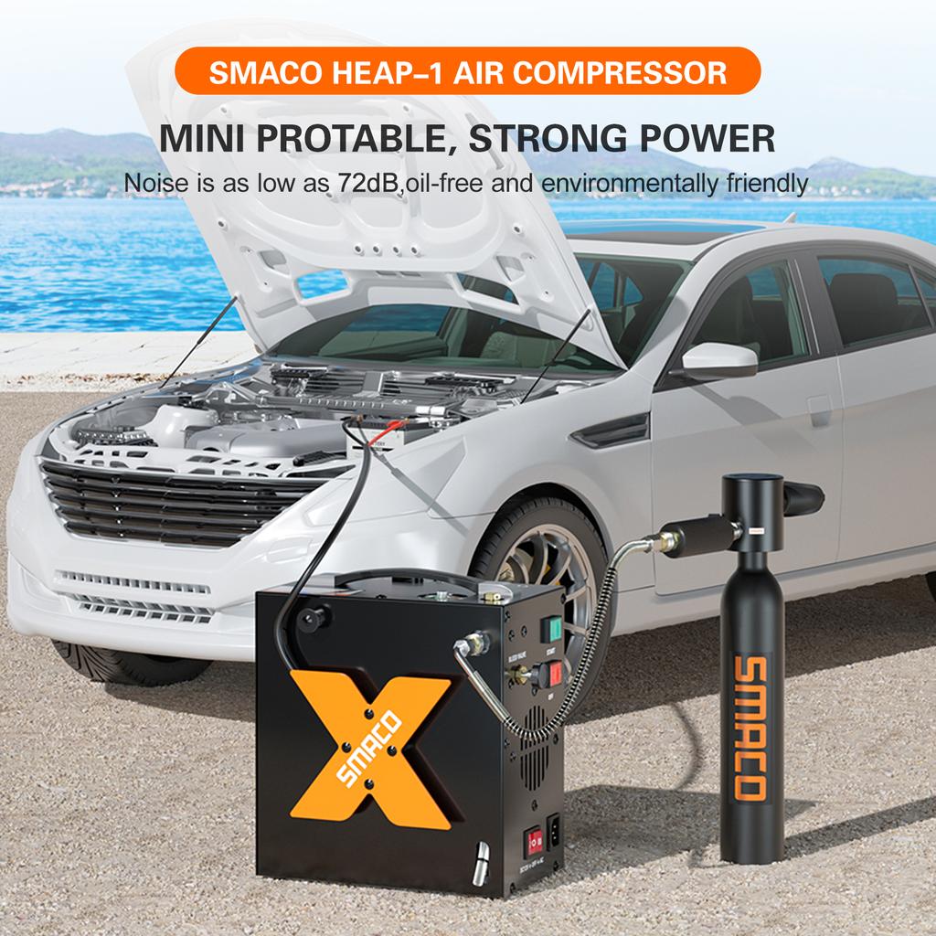 Электрический насос для подводного плавания, воздушный компрессор AutoStop, без масла, в автомобиле, 12 В постоянного тока или дома, 110 В переменного тока