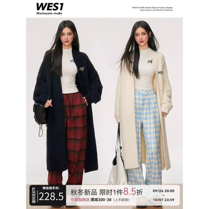 2024 новый осенне-зимний длинный кардиган из искусственной норки, женский ленивый темперамент, ленивое мягкое вощеное трикотажное пальто