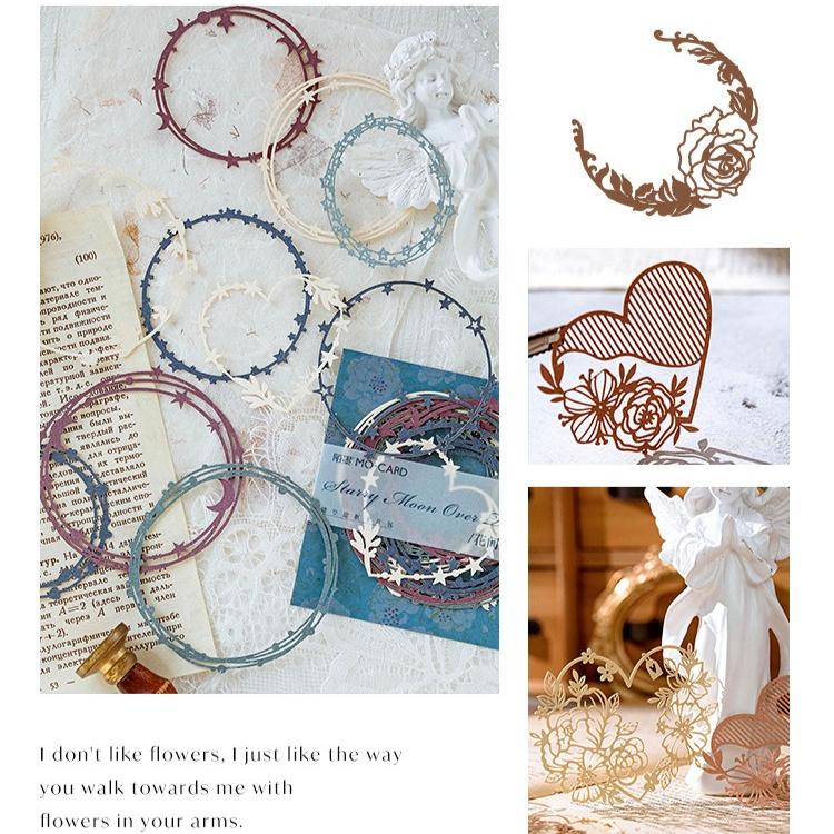 1 шт. Набор карточек с полыми рамками Серия «Шепот цветов» Легкий ретро солевая серия Венок бабочка материал для украшения блокнота бумага и карточка