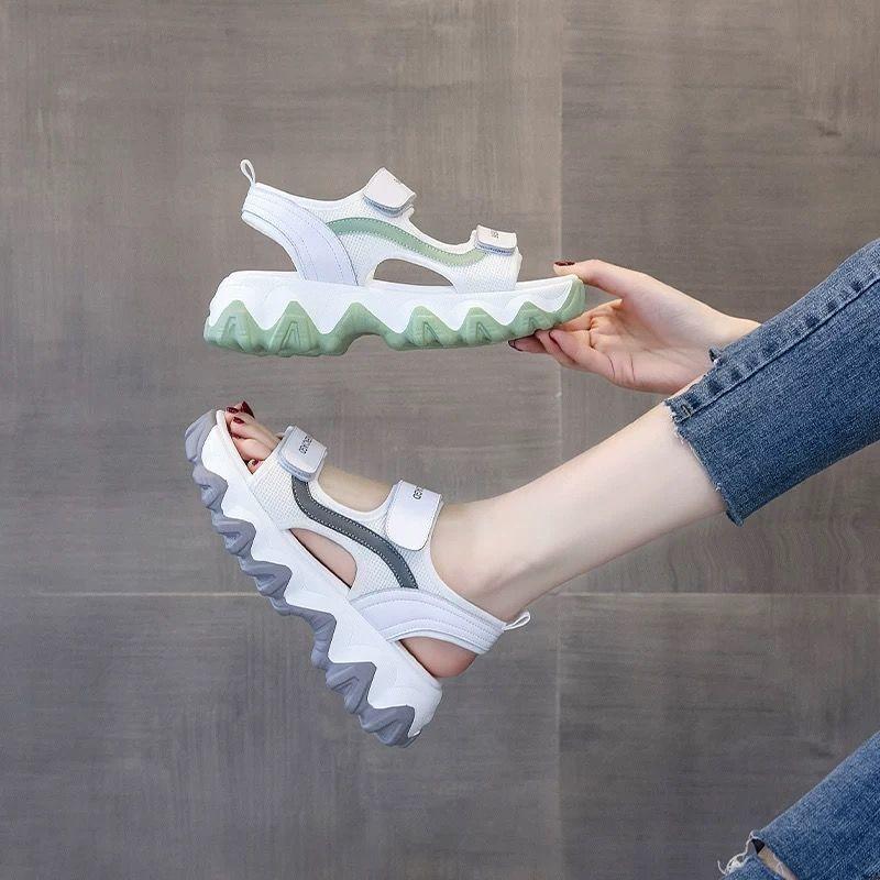 Модные сандалии на толстой платформе, теннисная обувь, повседневная обувь, женские спортивные сандалии на открытом воздухе, Mujer Sandalias De Mujer Verano 2024
