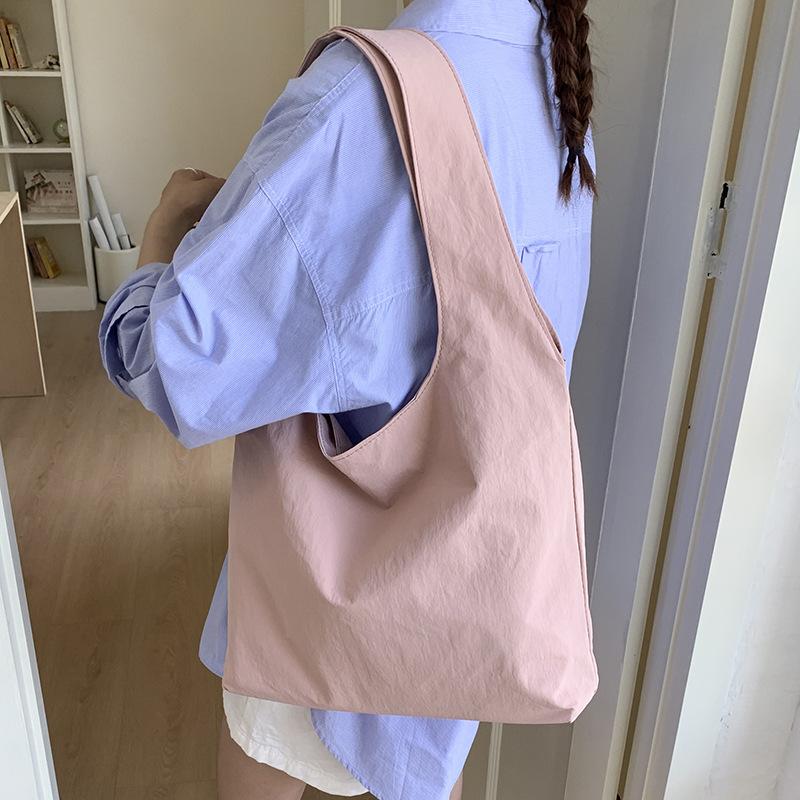 Large-capacity Tote Bag Women's New Simple Solid Color Versatile Lazy Leisure Commuting Shopping Cloth Bag Shoulder Bag