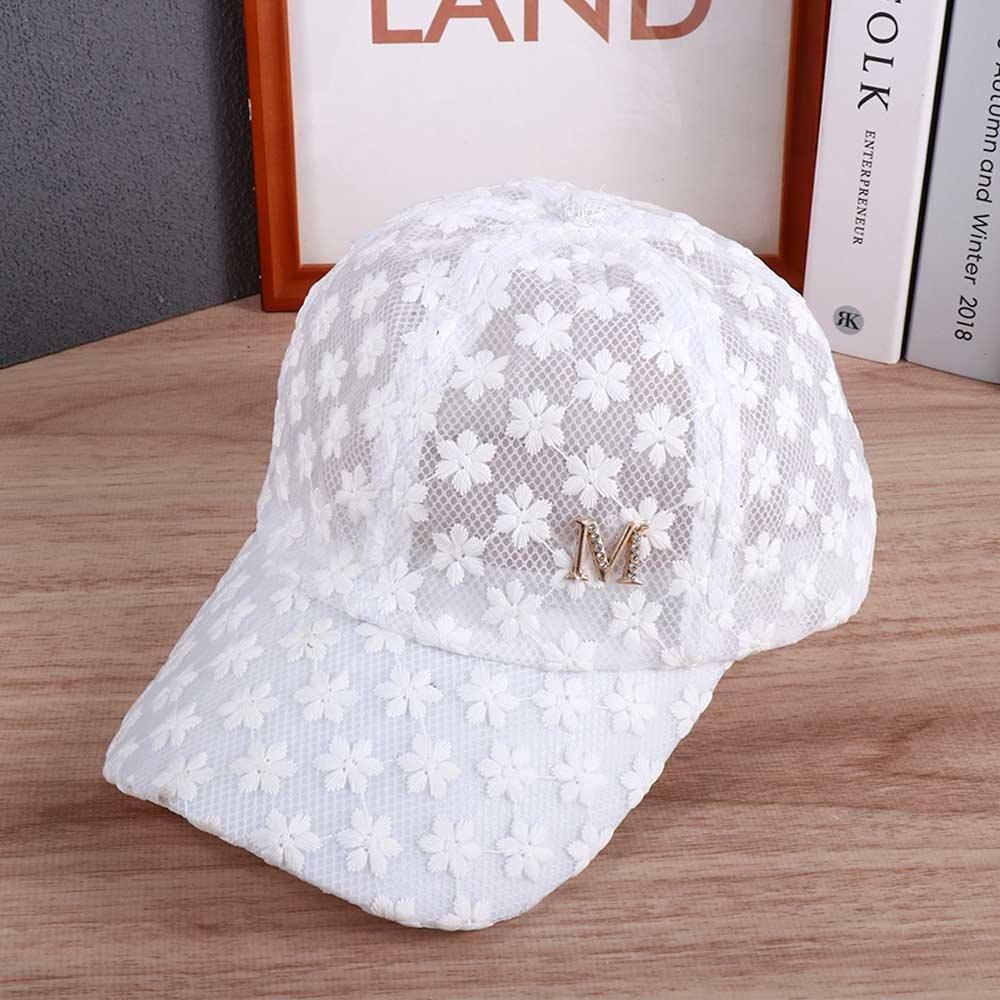 Fashion Casual Girls Women Hip Hop Korean Lace Mesh Hat Visors Cap Flower Baseball Cap