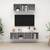 VidaXL Set of 2 TV Units, Concrete Grey Chipboard