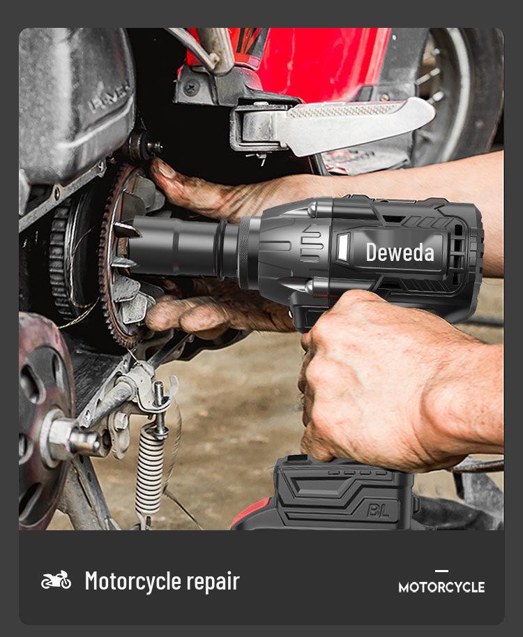Powerful Brushless Electric Impact Wrench with Rechargeable Lithium Battery for Scaffolding, Carpentry, and Auto Repair