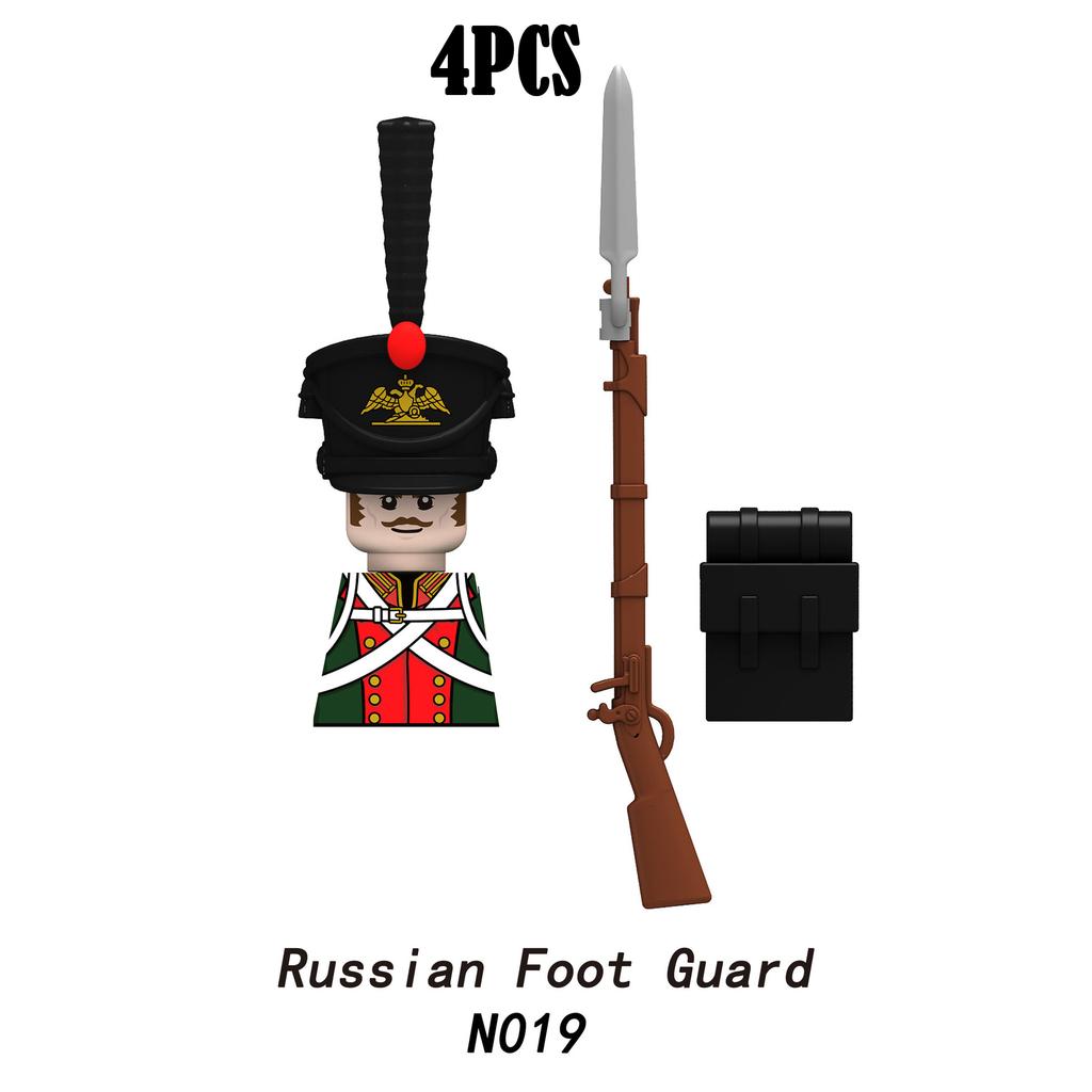 Военные Наполеоновские войны Солдаты Строительные блоки WW2 Русско-британская армия Фигурки Гвардия Пехота Оружие MOC Кирпичи Мальчик Игрушка