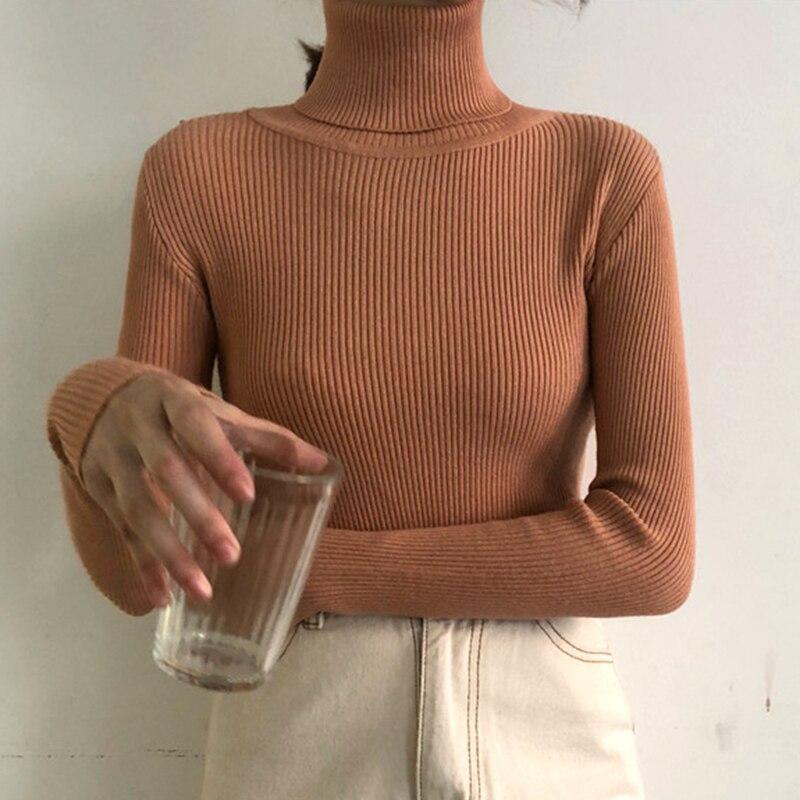 Осенне-зимние вязаные топы, женские свитера, корейский тонкий женский пуловер, вязаный свитер, джемпер, мягкий, теплый, Femme 16193