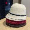 Новая осенне-зимняя шляпа с большой головой, женская шляпа-ведро, женская зимняя теплая и подчеркивающая лицо маленькая шляпа-панама, однотонная полосатая шляпа рыбака