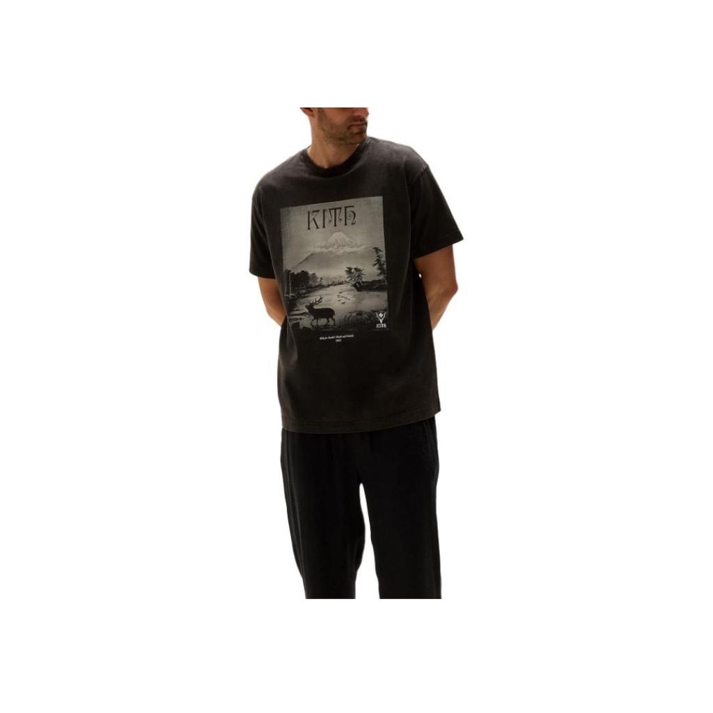 Kith X Columbia South2 West8 Пейзаж Винтажная Удобная Мягкая Приятная к коже Футболка с коротким рукавом Мужские футболки Черный KHM033339-001