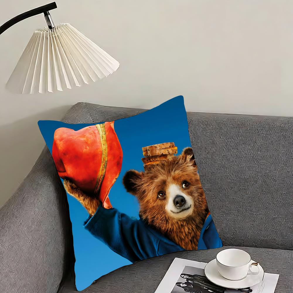 PPaddingtonS Bear Movie Cushion Cover Pillowcase Ultra Soft Skin Friendly Fabric Cloud Like Comfort Concealed Zipper