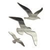3pcs Seagull Wooden Wall Hanging Decoration 2D Irregular Bird Themed Pendant Coastal Beach Sculpture Nautical Home Bedroom Decor