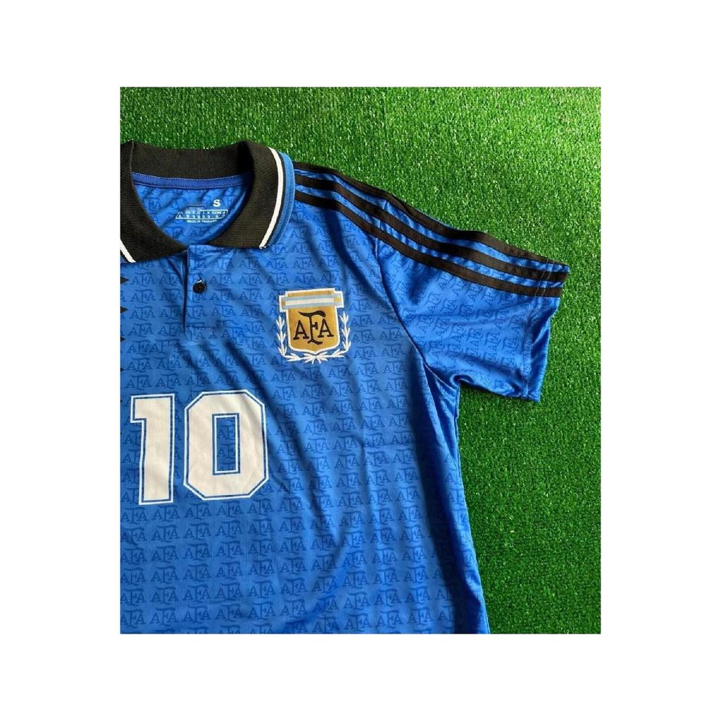 Афа Лионель Месси 10 Аргентина 1994 Аргентина Ретро изготовленный на заказ джерси с воротником Новый Синий L10