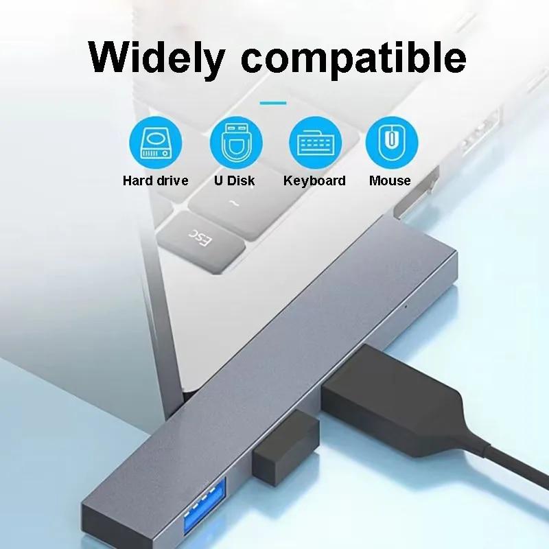Концентратор USB C 4 в 1, 4-портовый мульти-USB-разветвитель типа C, концентратор типа c, док-станция USB2.0 + 3.0 с функцией OTG, для компьютерных аксессуаров Macbook Pro