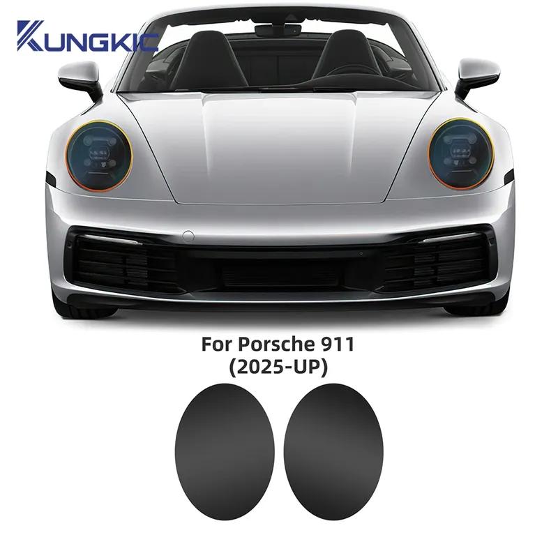 For Porsche 911 2025 Protective Film Car Headlight Rearview Film Smoked Transparent Refit Sticker PPF TPU Paint Protection.