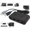 Controller Adapter - Nintendo - 3in1_lht6168 - 4 USB Ports - Compatible Wii U and PC - Black