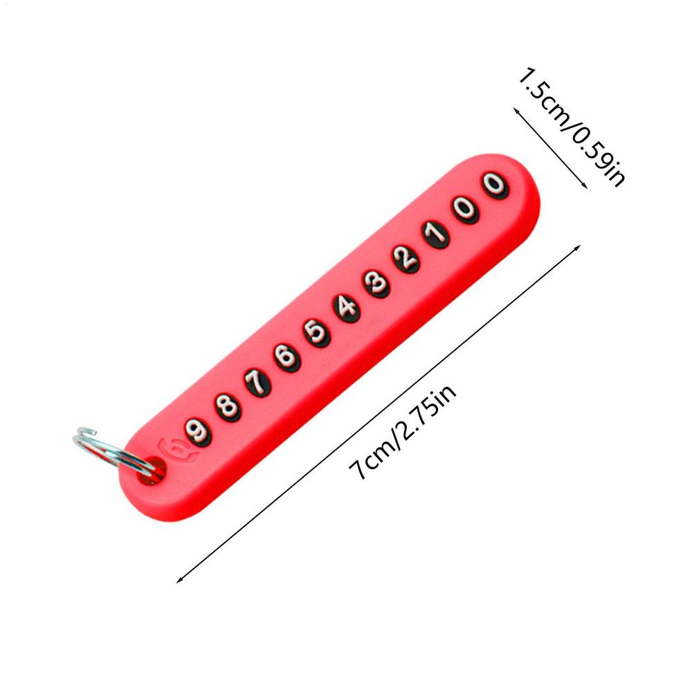 10 Colors Anti-Lost Phone Number Plate Car Keychain Pendant Auto Vehicle Card Keyring Key Chain for Men and Women