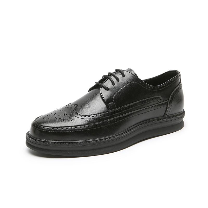 Suit Small Leather Shoes Men's Dress Casual Platform Classic Brock Shoes A-Y
