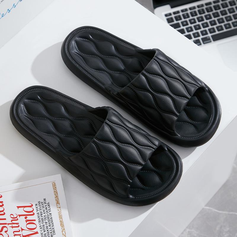 Тапочки женские домашние парные гостиничные для ванной комнаты нескользящие с толстой подошвой массажные комнатные летние прохладные тапочки мужские