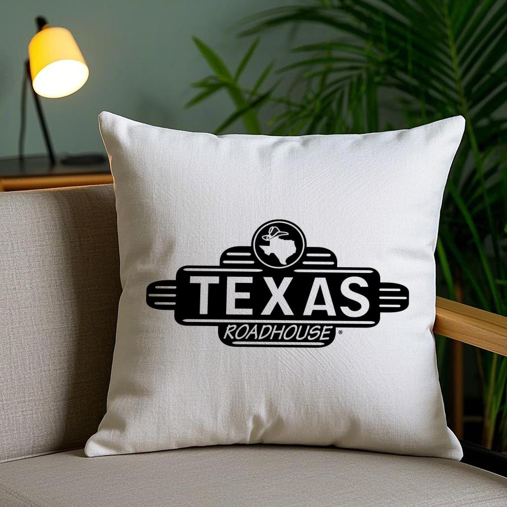 Подушка с принтом Texas Roadhouse Мягкая короткая плюшевая двусторонняя наволочка для дома Машинная стирка Чехол для подушки Подарок