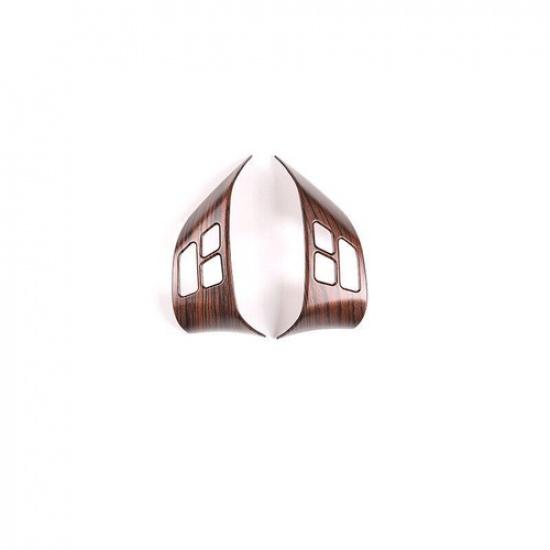 Brown Wood Grain Car Steering Wheel Button Frame Trim For Car BMW 3 Series 05-12