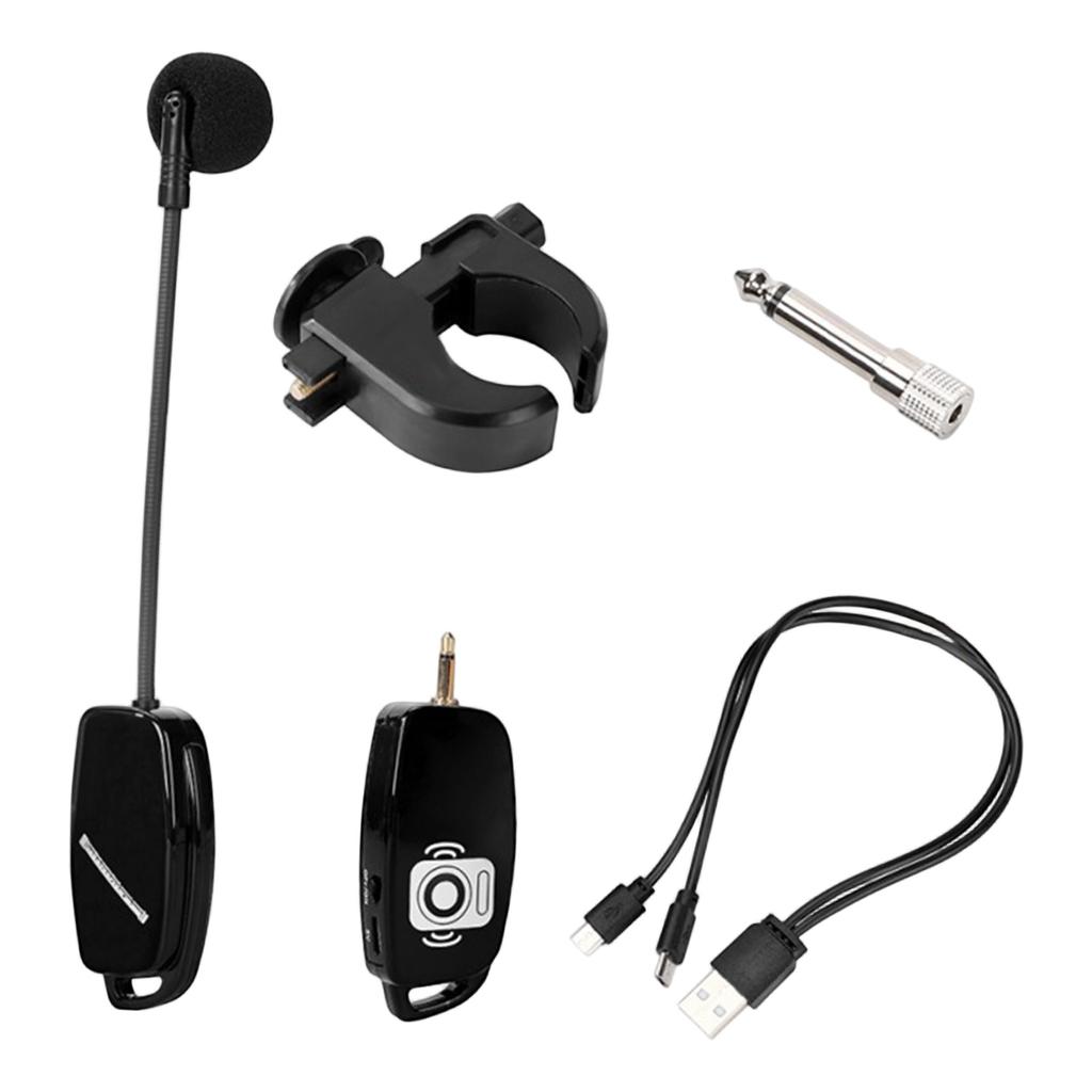 Mini Wireless Flute Microphone Omnidirectional Condenser Instrument Microphone for Flute/Bamboo Flute