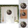 Elegant Spring Leopard Print Bow Welcome Door Sign With Wood Beads For Cottage Style