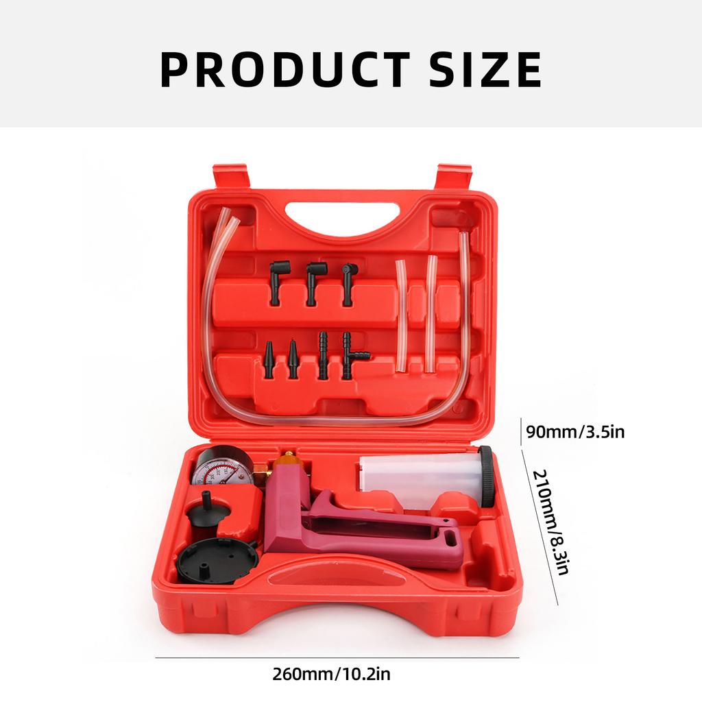 Набор для прокачки тормозов с ручным вакуумным насосом с манометром, адаптер, набор для прокачки тормозной жидкости для велосипеда, автомобиля, грузовика