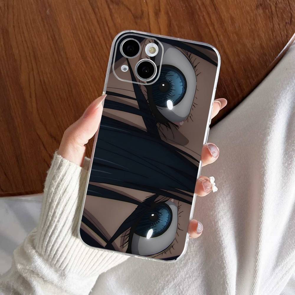 Милый Аниме Девочка с Большими Глазами Чехол для Телефона Для iPhone 17 16 15 14 13 11 12 Pro Max Mini Plus Ударопрочный Прозрачный Мягкий ТПУ
