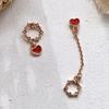 Серьги-подвески в форме сердца из серебра 925 пробы с позолотой Rose Gold на серебряной застежке
