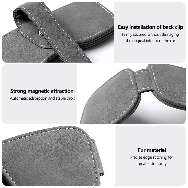 RUN1 Double Clip Sunglasses Holder Leather Eyeglass Ticket Clip For Volkswagen VW Passat Golf 4 5 6 Tiguan Polo Scirocco Jetta CC