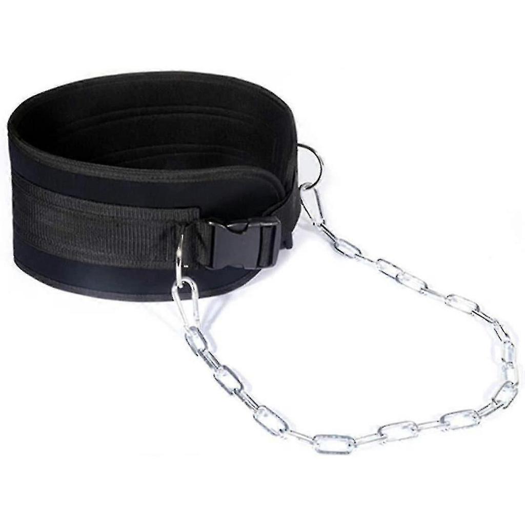 Pull-up belt weighted flexion and extension belt chain double D-ring weightlifting back support belt
