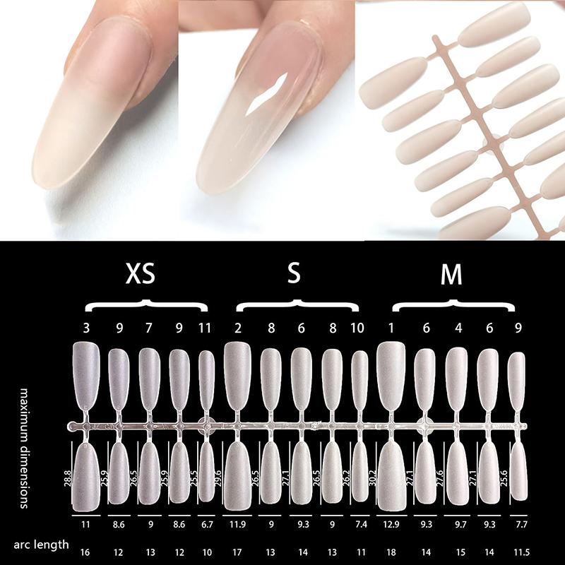30Pcs Women Solid Color Fake Nails Medium-Long Nails Detachable Wearable Full Cover Manicure Press-On Nails