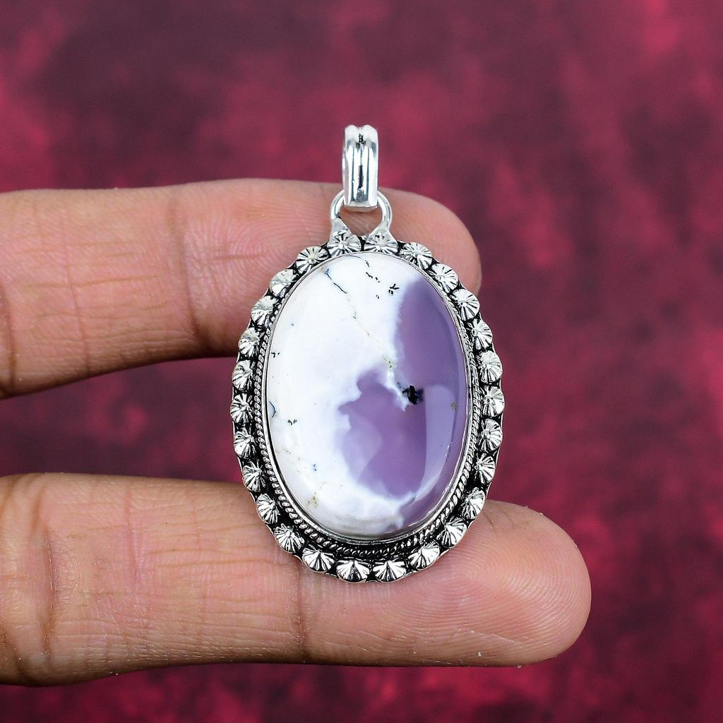 Подвеска с опалом дендрита, ювелирные изделия из драгоценного камня, 925 пробы, подвеска из чистого серебра, ручная работа, изумительная подвеска