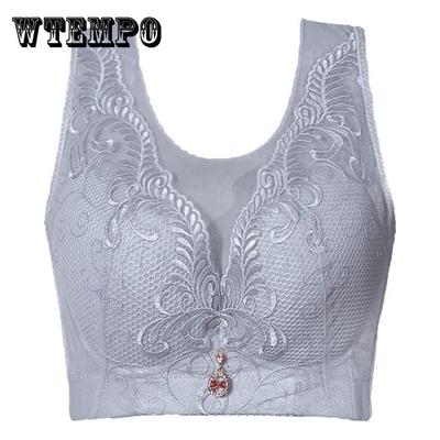 Сексуальные бюстгальтеры пуш-ап, женский бюстгальтер больших размеров 34-52 CDE, тонкий беспроводной бюстгальтер в сборе, нижнее белье, женский бюстгальтер без косточек с цветочной вышивкой