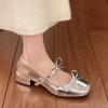 Мода 2025 Стиль Популярные Женские Туфли Мэри Джейн Модные Туфли с Бантом-Бабочкой Повседневные На Низком Каблуке Платье Уличный Стиль Обувь Zapatos Mujer