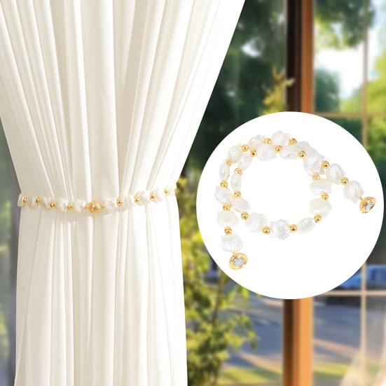 Магнитные подхваты для штор, сильные магниты, без отверстий, подхваты для штор в форме ракушки камелии, галстук для гостиной, спальни, кухни, ванной комнаты