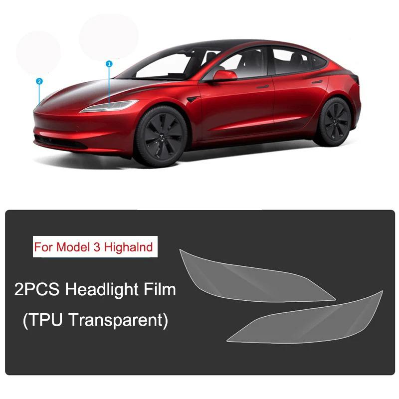 Защитная пленка для фар и задних фонарей Tesla Model 3 Highland, для Model 3+ Фары Пленки TPU Черные, меняющие цвет, Полное прилегание