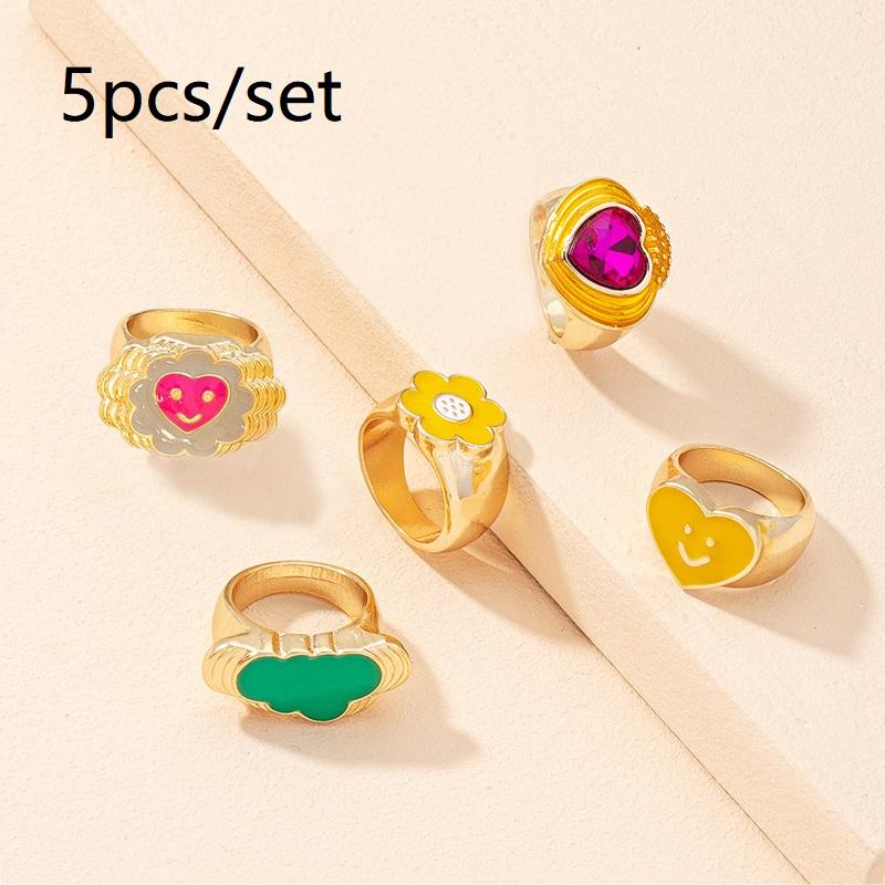 8 шт./компл., новинка 2021 г., цветные, прозрачные, акриловые, со стразами, геометрические квадратные круглые кольца, набор для женщин, ювелирные изделия, дорожные подарки