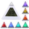 Digital Alarm Clock Perpetual Calendar Thermometer Colorful Backlight Change Clock Triangle Pyramid Home Decoration