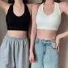 Модный сексуальный бюстгальтер с открытой спиной и бретельками для женщин, спортивный бюстгальтер без косточек, топ, подтяжки, однотонные укороченные топы, жилет, нижнее белье